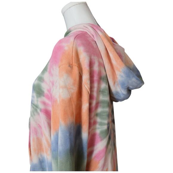 Raquel Allegra Tie Dye Crop Hoodie in Pastel Size 2/M - Picture 6 of 12